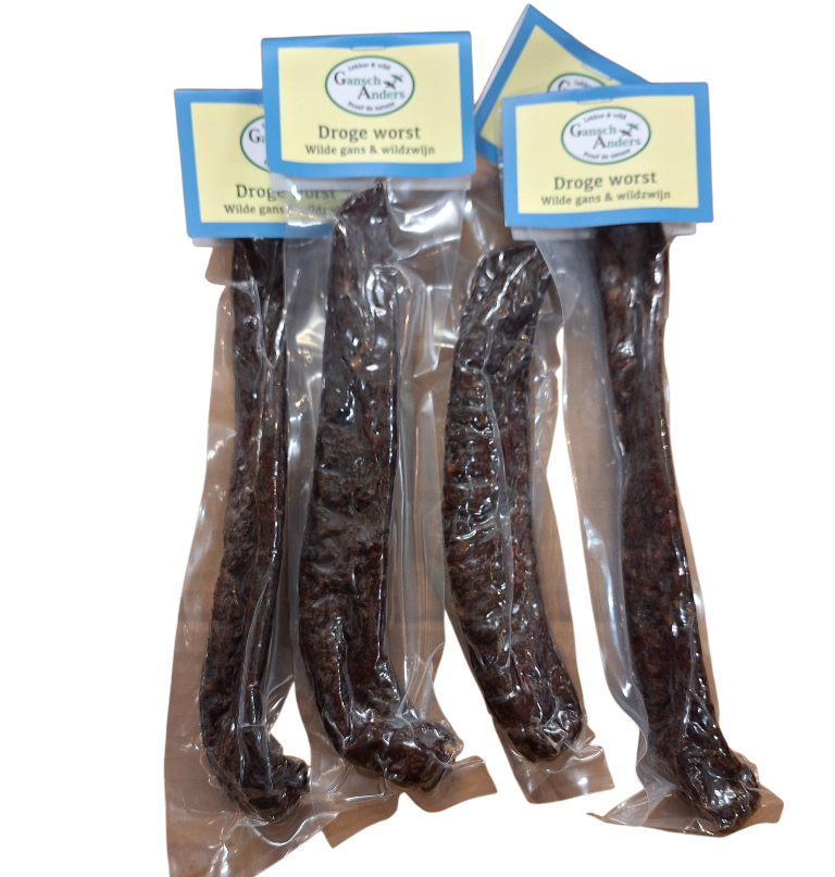 Harde droge wildworst gans wildzwijn Harde droge wildworst gans wildzwijn