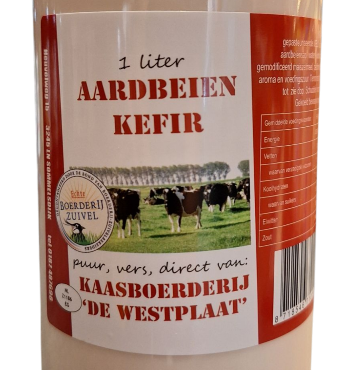 Kefir aarfbei etiket Boerderijzuivel 